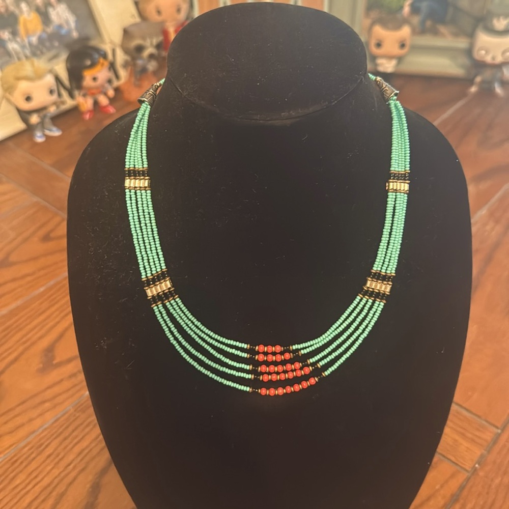 Tibetan Beaded Brass Necklace